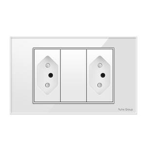 Panel de vidrio templado, interruptor de pared estándar brasileño, enchufe estándar, enchufe doble USB tipo C, interruptor de luz. - Product Image 1