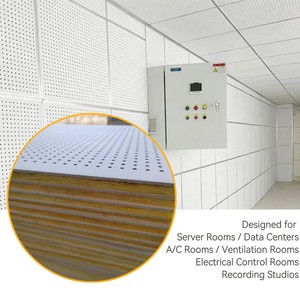 Plaques de <span class=keywords><strong>plafond</strong></span> et de mur en fibres minérales perforées ignifugées classe A de 14 mm, conçues pour les centres de données et les salles électriques critiques - Product Image 1