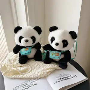 OEM New Cartoon Cute Plush Saco de Ombro das Crianças Grab Machine Gift Panda Lazer Outgoing Crossbody Bag Zero Carteira