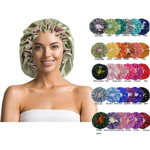 Bonnet de nuit en satin de soie double couche réglable et réversible, luxe, pour femmes et filles, bonnet de sommeil pour dormir - Product Image 6