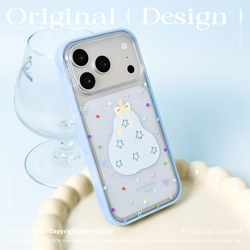 Transparency Slide Border Phone Case for Iphone17/17pro/17PM/16 16pro/PM with Bear Blue Border ...