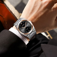 Coffret Cadeau d'Affaires de Luxe Laipute pour Hommes, Montre Analogique en Acier Inoxydable avec Bracelet en Titane, Charme Tendance pour la Nouvelle Génération B9021