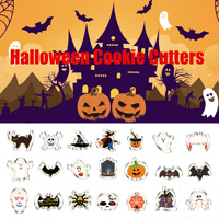 Moule à gâteaux en acier inoxydable citrouille fantôme chauve-souris chat design emporte-pièces pour la décoration de fête alimentaire d'Halloween