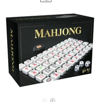 Jeu de tuiles de mahjong en mélamine blanche avec impression personnalisée, jeu de stratégie classique, qualité supérieure, logo personnalisé, enfants, familles, adultes
