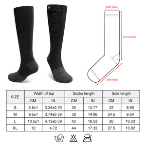 Chaussettes chauffantes légères, fines, chaudes, pour l'hiver, la <span class=keywords><strong>neige</strong></span>, l'extérieur, chauffage continu, protection thermique - Product Image 2