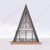 Maison en forme de A pour 2 chambres à coucher, structure préfabriquée en acier léger, conception triangulaire avec style unique