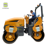 STORIKE Petit Compacteur Vibratoire à Double Tambour, Rouleau Compresseur Routier Entièrement Hydraulique 3T 4T 5T