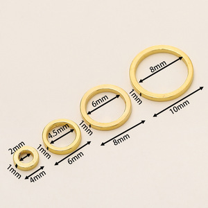 Copper Plated Gold Closed Loop <b>Rings</b> For Necklace Making DIY Jewelry Accessories Round Findings 18K Finish - Product Image 2