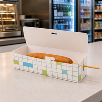 Boîte à hot-dogs pliable personnalisée imprimée, prix d'usine, vente en gros, écologique, résistante à la graisse, emballage alimentaire jetable, Chine