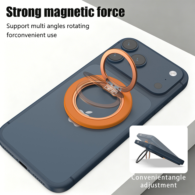 Business Style Ultra Slim Dual Ring Aluminum Alloy Magnetic Finger Stand 360 Rotate Custom Logo Phone Grip FGX CX-2 Bulk