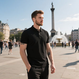 Camiseta de Manga Corta de Alta Calidad, Transpirable, de Diseño Personalizado, Informal de Negocios, de Marca, de Poliéster y Algodón, Básica, Unisex - Product Image 3