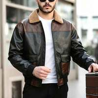 Blouson Bomber Homme Tendance Automne Coupe Ample avec Fermeture Éclair Coupe-Vent Motif Color Block 100% Polyester