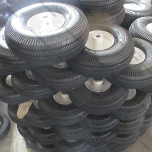 Pneumatisches Gummi rad 4.10/3.50-4 mit weißer Stahl felge mit Fett Zerk nach USA - Product Image 2