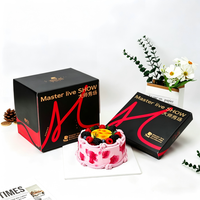 Boîte à gâteau en carton personnalisée avec logo, fenêtre et poignée, emballage en papier pour pâtisserie, cupcakes d'anniversaire