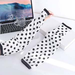 I-0107 Manchons de protection solaire en soie glacée à motif floral d'été, protection UV, protection des bras, manchons longs, gants - Product Image 3