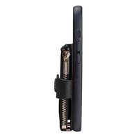 Bandoulière en cuir de vache pour iphone 13, mini 13 pro max, motif peau de vache, sac pour pièce de monnaie avec écouteurs, fermeture éclair