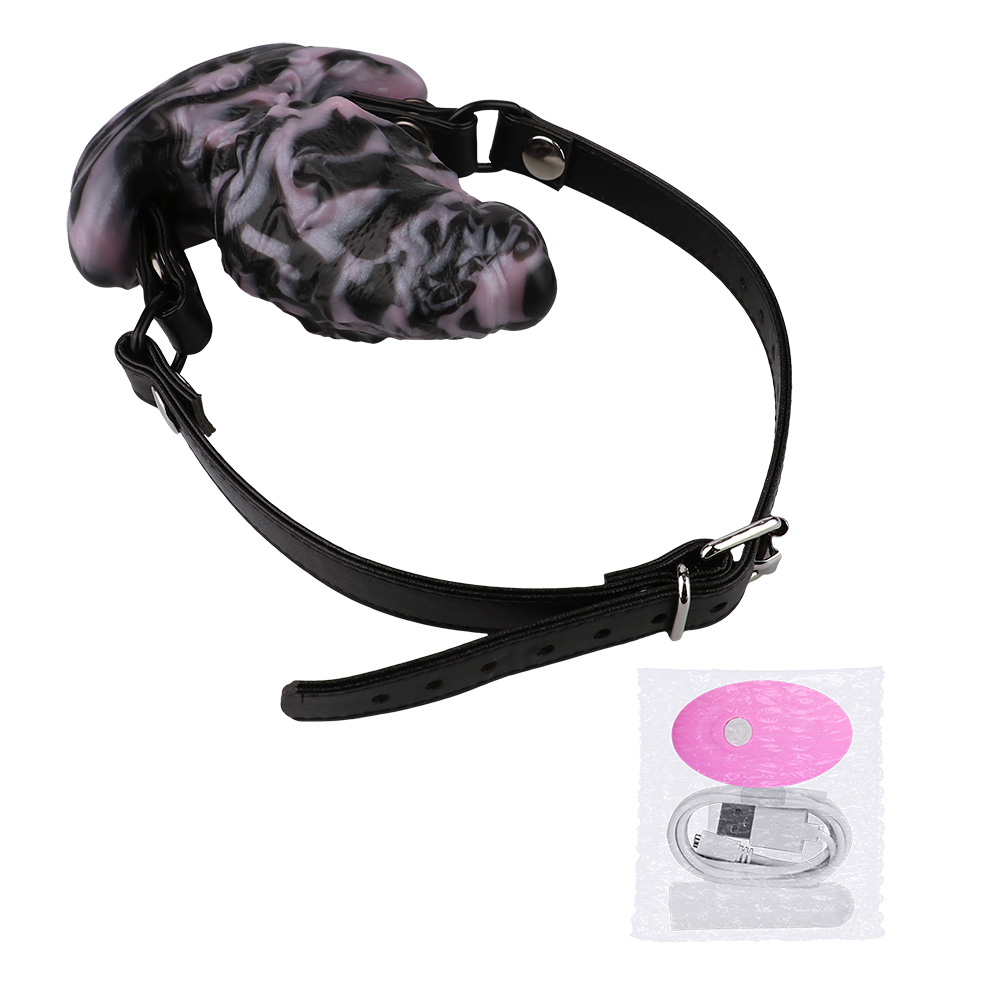 Anal Plug + mouth plug belt +vibrator