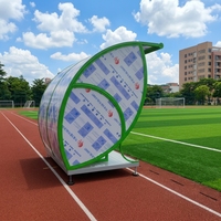 Abri modulaire extérieur mobile pour les joueurs, résistant aux intempéries et aux vandales, avec sièges, banc de remplacement, logo personnalisé, pour le football et les sports