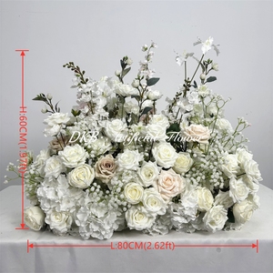 Alfombra de Pasillo para Bodas Serie Bosque Primaveral, Camino de Entrada con Arreglo de Flores Artificiales de Seda con Diseño Realista - Product Image 3