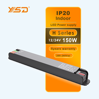 Alimentation LED ultra-compacte et ultra-mince YSD CE ROHS 24 V CC 12 V CC 150 W pour bandes LED, garantie 5 ans