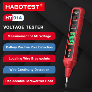 HABOTEST HT91D + senza contatto elettrico filo sotto tensione localizzatore punto di rottura AC 12-400V tensione <span class=keywords><strong>Tester</strong></span> penna suono luce allarme LCD - Product Image 5