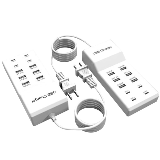 2025 Multi Fast Charger Station Dock Hub 50W 6 USB-C Ports Charger Hub USB Power Charger
