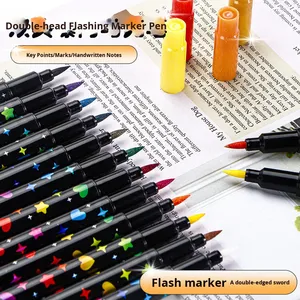 Juego de 12 Marcadores de Doble Punta con Purpurina <span class=keywords><strong>Bicolor</strong></span>, Rotuladores de Acuarela para Diario, Solubles en Agua, No Borrables, 24-96 Colores - Product Image 2