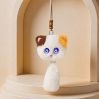 Breloque de sac en peluche chat intelligent, jouet interactif IA, en tissu polyester doux pour la peau, sans perte de poils, recharge Type-C