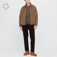 Veste polaire extérieure coupe-vent écologique Veste durable en laine d'agneau pour hommes Manteau Sherpa en peau d'agneau