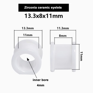 Guía de hilo para máquina de trenzado 650, ojal cerámico de 8mm de diámetro, asiento de aleación pulido a espejo, distancia entre orificios de 17mm - Product Image 5