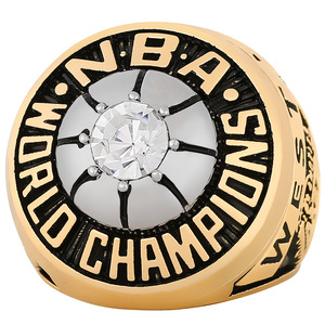 1972 para <span class=keywords><strong>Los</strong></span> Angeles Lakers Championship Ring West Player Aleación ecológica Diamante Cobre chapado en oro Piedra preciosa certificada CMA - Product Image 1