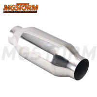 Pipa Knalpot Universal Modifikasi 63mm Inlet Outlet 270mm Panjang Total Pembawa Katalis Logam Universal Tiga Arah - Katalitik