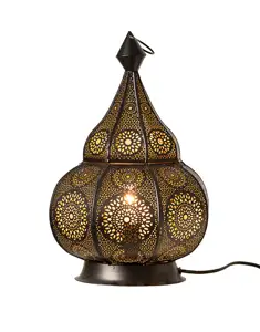Marokko Dekoration Zwei Verwendung Metall Tisch lampe Kerzenhalter Blumen form für Home Decoration