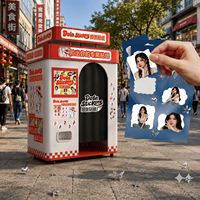 Mesin Photo Booth Pernikahan DSLR Tertutup dengan Printer, Photo Booth Otomatis untuk Pusat Perbelanjaan
