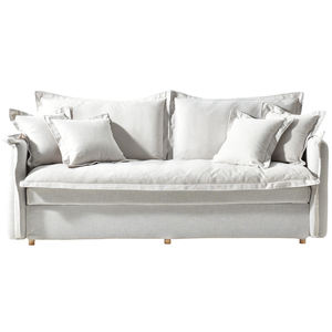 Sofá cama plegable moderno de tela blanca de <span class=keywords><strong>3</strong></span> asientos con almacenamiento para sala de estar, hoteles, apartamentos llenos de material de madera de esponja - Product Image 6
