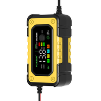 Chargeur de batterie au plomb intelligent 7 étapes Foxsur 12V 7A pour voiture et moto avec écran d'affichage et fonction de réparation