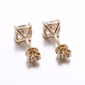 1ct 2ct 4ct IGI HTHP CVD elmas küpe gerçek solisolik 14K 18k gül altın küpe seti yastık kesim IGI Lab elmas küpe - Product Image 3