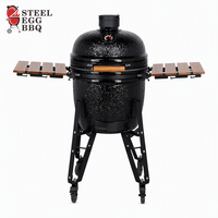 Barbecue Kamado SEB Factory 21 pouces noir, barbecue en céramique au charbon de bois, fumoir pour jardin extérieur, OEM & ODM