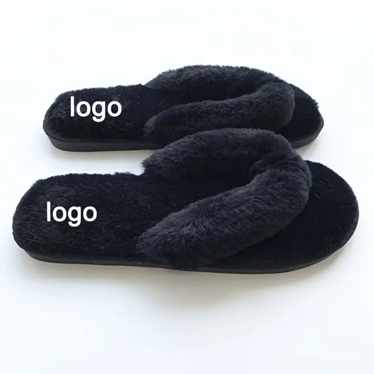 2023ฤดูหนาวจัดส่งที่รวดเร็วขายร้อนมาใหม่ยอดนิยม Flip Flop สาวน่ารักสีดำรองเท้าแตะรองเท้าสำหรับแคนาดา