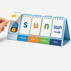 Custom Educational Board Game Phonics Game Vocabulary Learning Flashcard Cognitive Memoroy Card Double Sided Spelling Flip Chart - Product Image 3