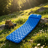 Matelas de couchage gonflable compact en nylon TPU 40D auto-gonflant avec pompe à pied intégrée, imperméable, gonflage rapide, pour le camping