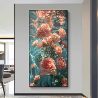 Haupt dekoration Luxus Rose Blumen Leinwand Malerei Wand kunst mit Rahmen Wand kunst Wandbild Innendekoration