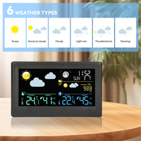 Reloj Estación Meteorológica Digital con Módulo de Pronóstico, Alarma y Calendario con Pantalla LCD a Color Grande para Montaje en Pared o Mesa