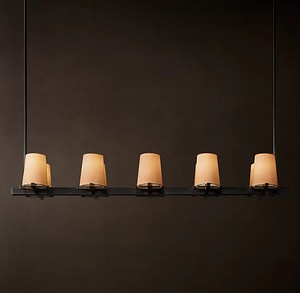 Lustre moderne en albâtre <span class=keywords><strong>Cora</strong></span>, lampes suspendues de luxe dorées, luminaire suspendu en marbre pour salon - Product Image 1