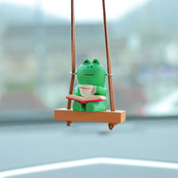 Carclean Grenouille de dessin animé en PVC, Ornement suspendu décoratif pour canapé, voiture et intérieur, 6x5x6cm