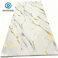 Panneaux muraux en faux marbre PVC SPC pour salles de bains étanches, salons et hôtels