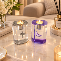 Porte-bougie en acrylique personnalisé, porte-bougie tealight moderne, décoration de table, décoration de la maison