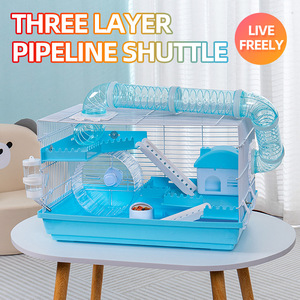 Cage à hamster <span class=keywords><strong>de</strong></span> luxe à double étage, grande capacité, base en plastique, villa d'intérieur pour hamster syrien et hamster nain, <span class=keywords><strong>vente</strong></span> en gros pour animaleries - Product Image 4