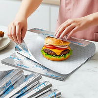 Papier d'emballage pour sandwichs imprimé sur mesure 12x12, papier sulfurisé, papier d'aluminium alvéolé pour emballer les burgers, la viande grillée