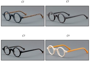 2024 nouveau japonais élégant femmes cadre optique petit rond <span class=keywords><strong>bois</strong></span> motif lunettes hommes classique myope lunettes pour Logo personnalisé - Product Image 6
